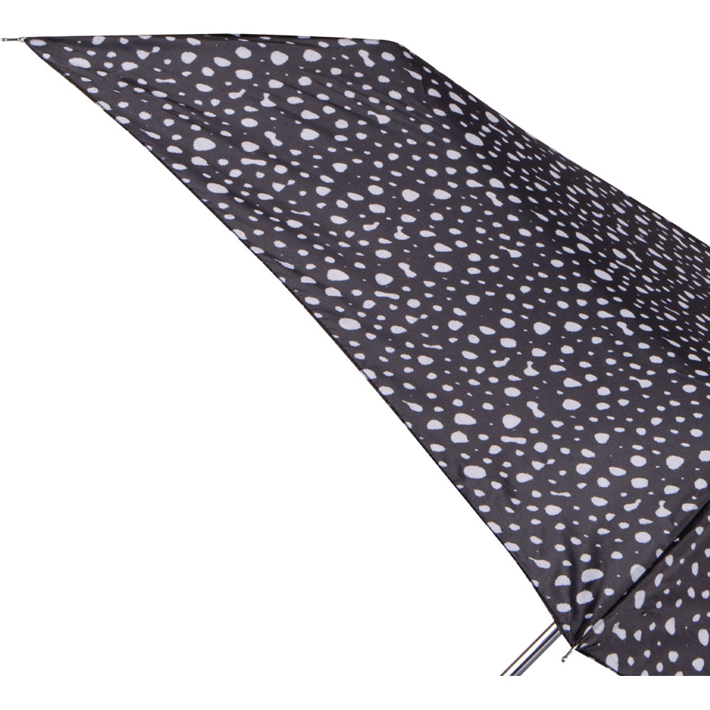 Wilko By Totes Black and White Spot Print Umbrella Image 5