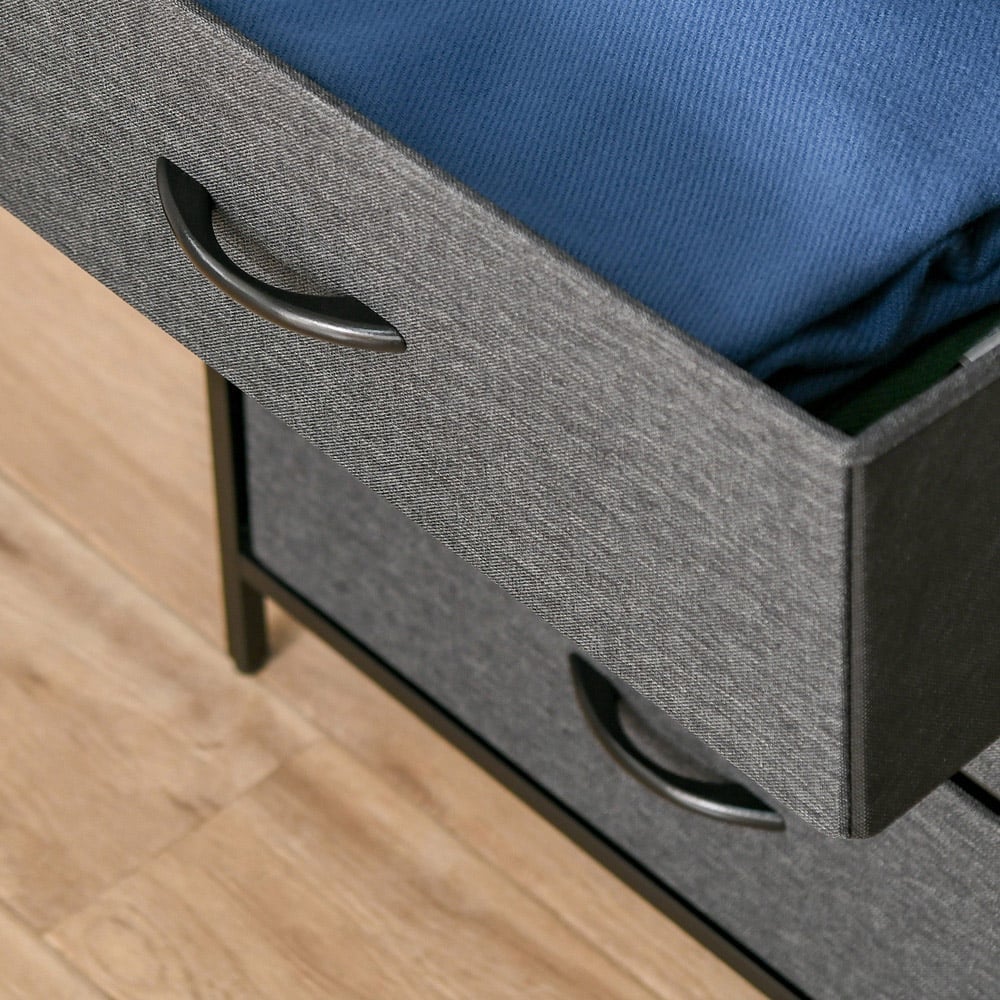 Portland 4 Drawer Black and Wood Effect Chest of Drawers Image 3