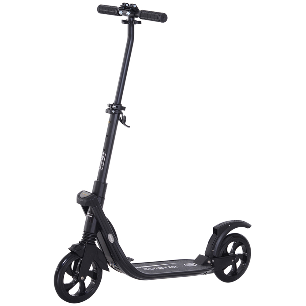 HOMCOM Black Kick Scooter with Adjustable Handlebars Image 1