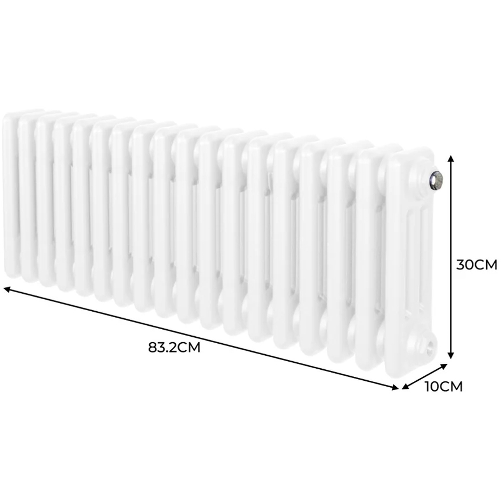 Monster Shop 2501 BTU White Traditional 3 Column Radiator 300 x 832mm Image 6