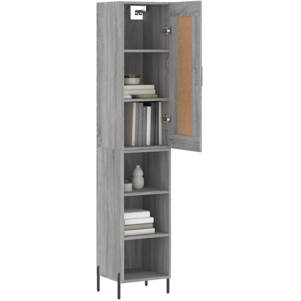 vidaXL Single Door 3 Shelf Grey Sonoma Highboard Image 3