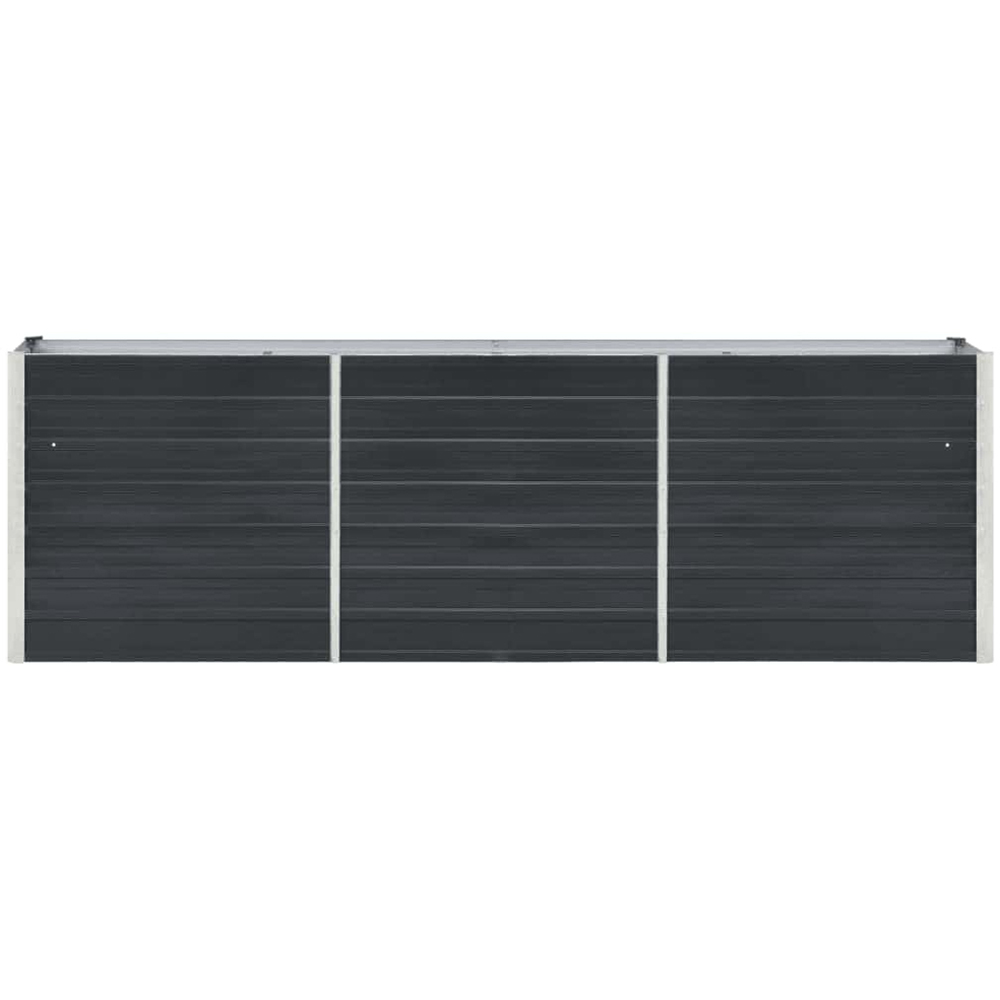 vidaXL Anthracite Galvanised Steel Raised Garden Bed 77 x 40 x 240cm Image 3