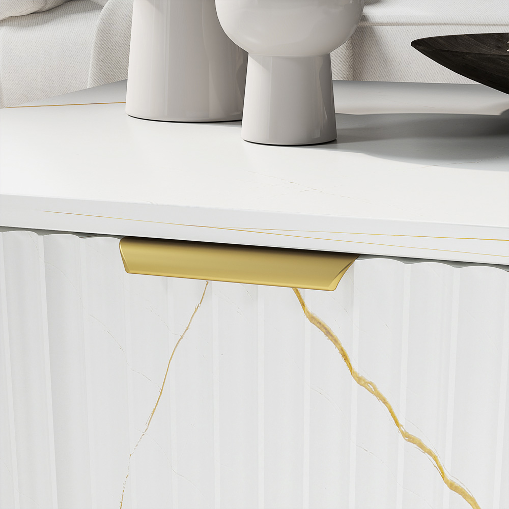 HOMCOM Single Drawer Single Shelf White Coffee Table Image 7
