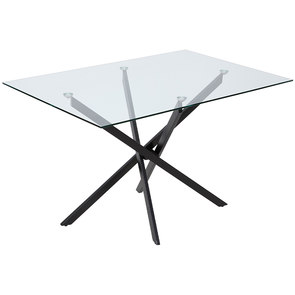 Living and Home 4 Seater Rectangular Glass Dining Table Image 2