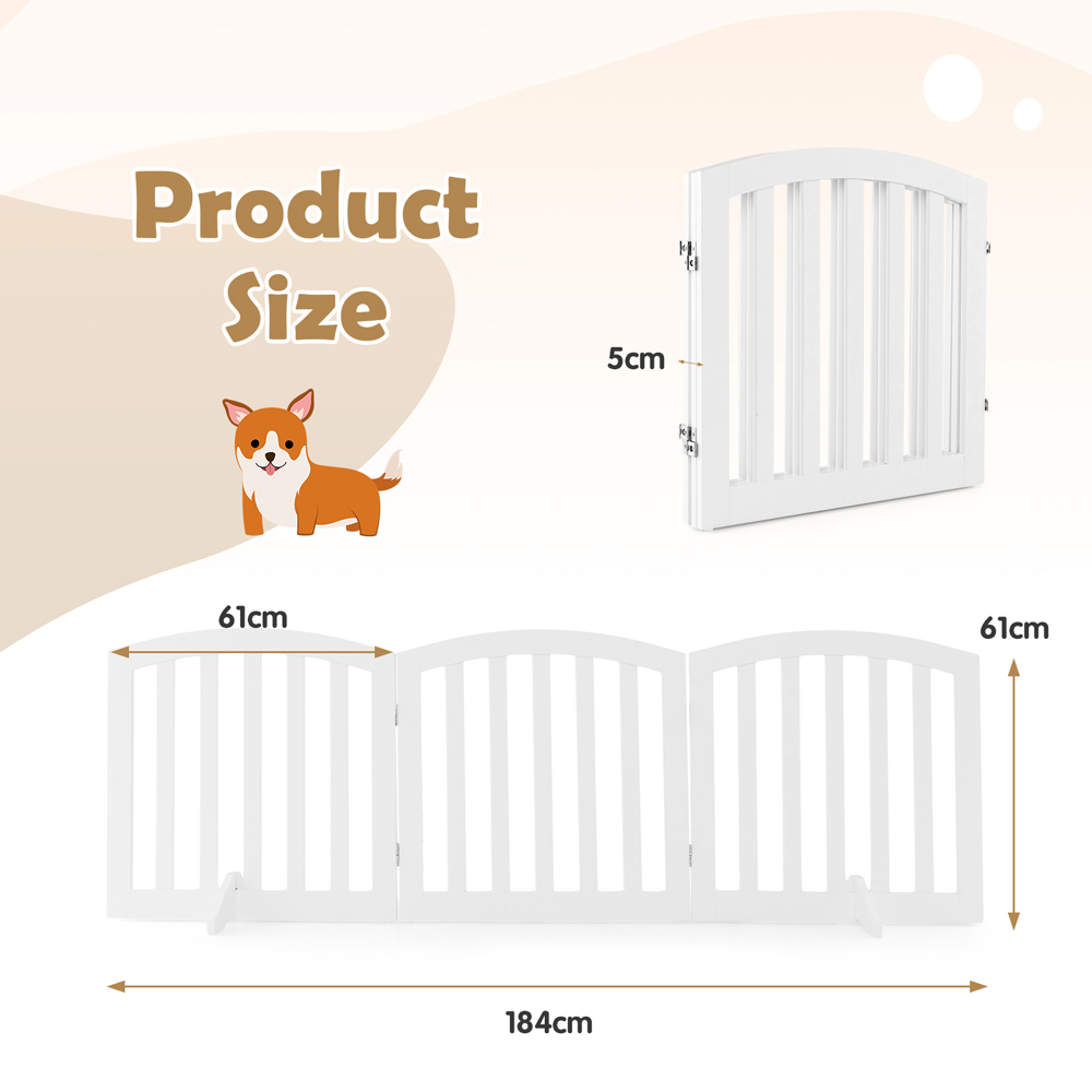 Costway 61cm White Safety Gate with Support Feet Image 9