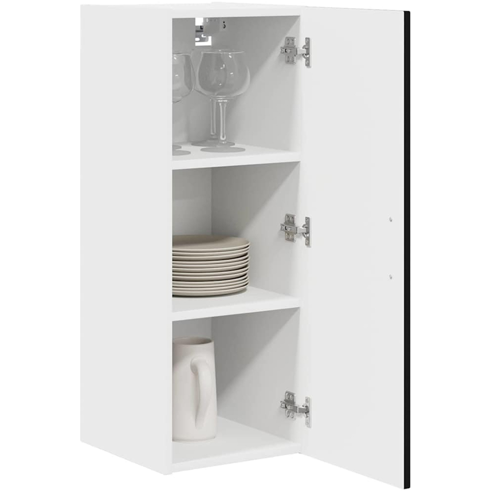 vidaXL Kalmar Single Door Black Wall Kitchen Cabinet 2 Pack Image 3
