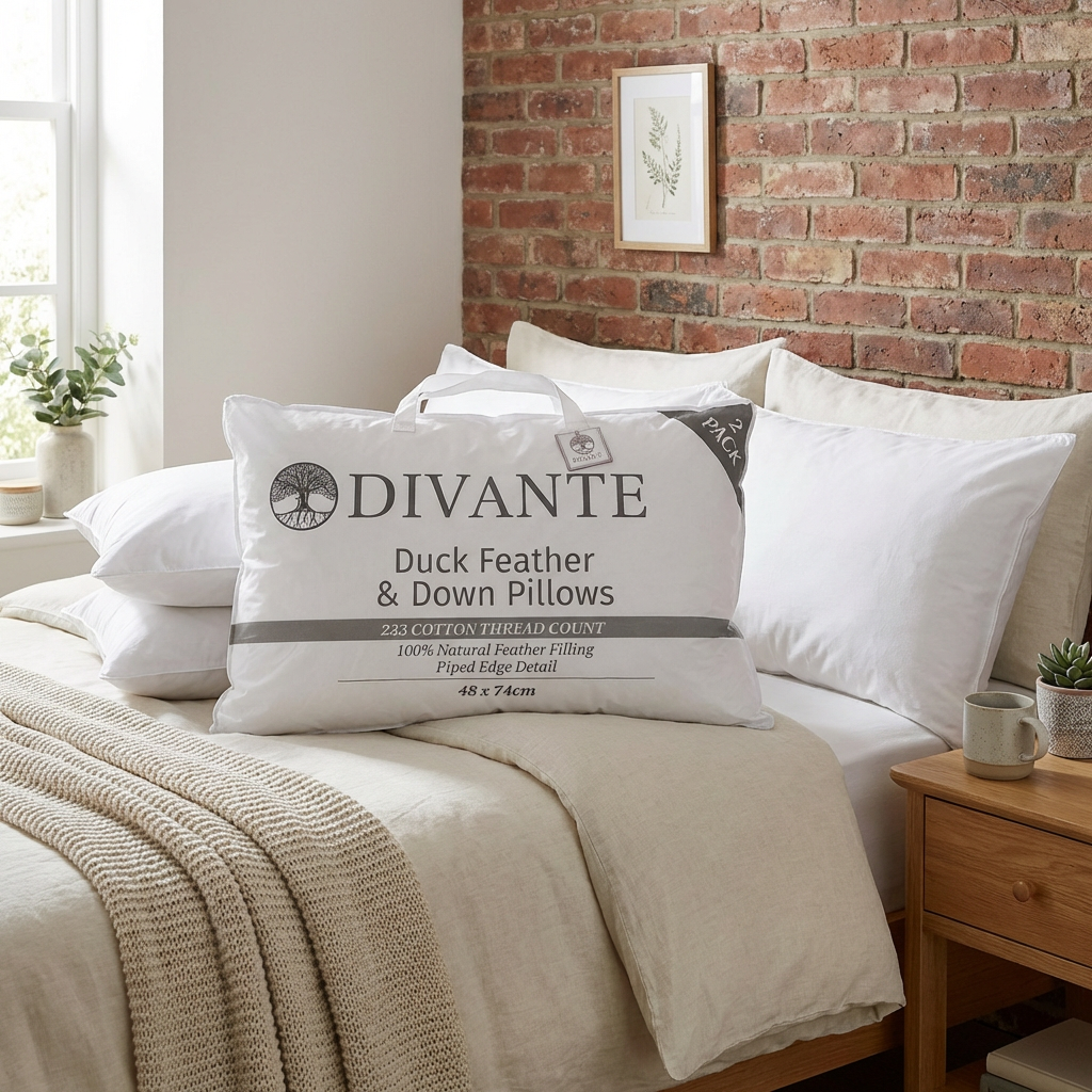Divante Duck Feather & Down Pillow 74 x 48cm 2 Pack Image 5