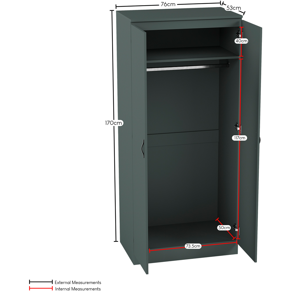 VIDA DESIGNS Riano 2 Door Green Wardrobe Image 7