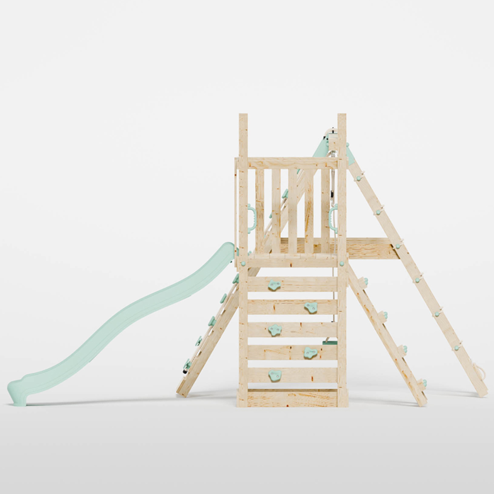 Mercia Mountain Climbing Frame Play Tower with Slide Swing and Climbing Frame Wall Image 5