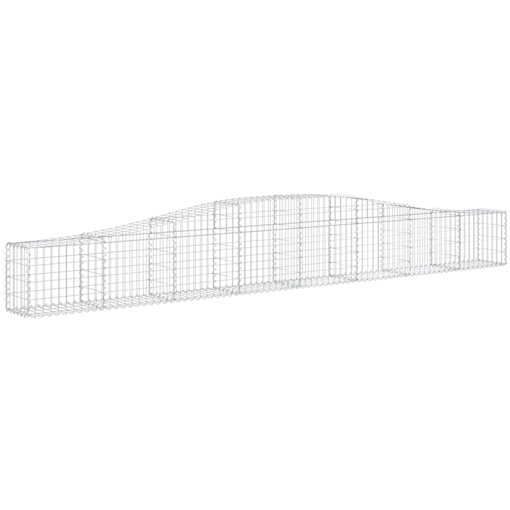 vidaXL Silver Galvanised Iron Arched Gabion Basket 400 x 30 x 40/60cm 10 Pack Image 1