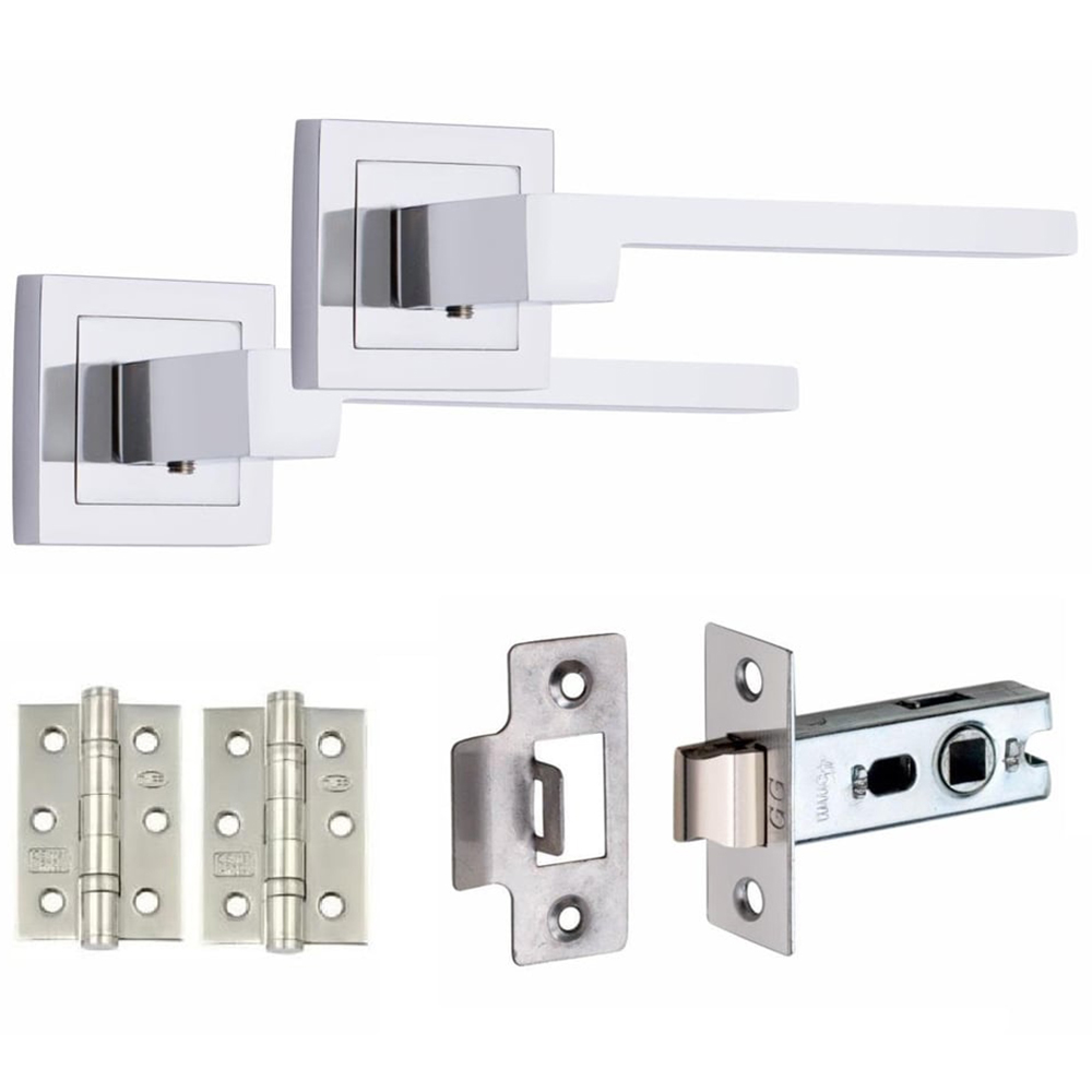 Golden Grace Polished Chrome Zeta Door Handle Set Image 1