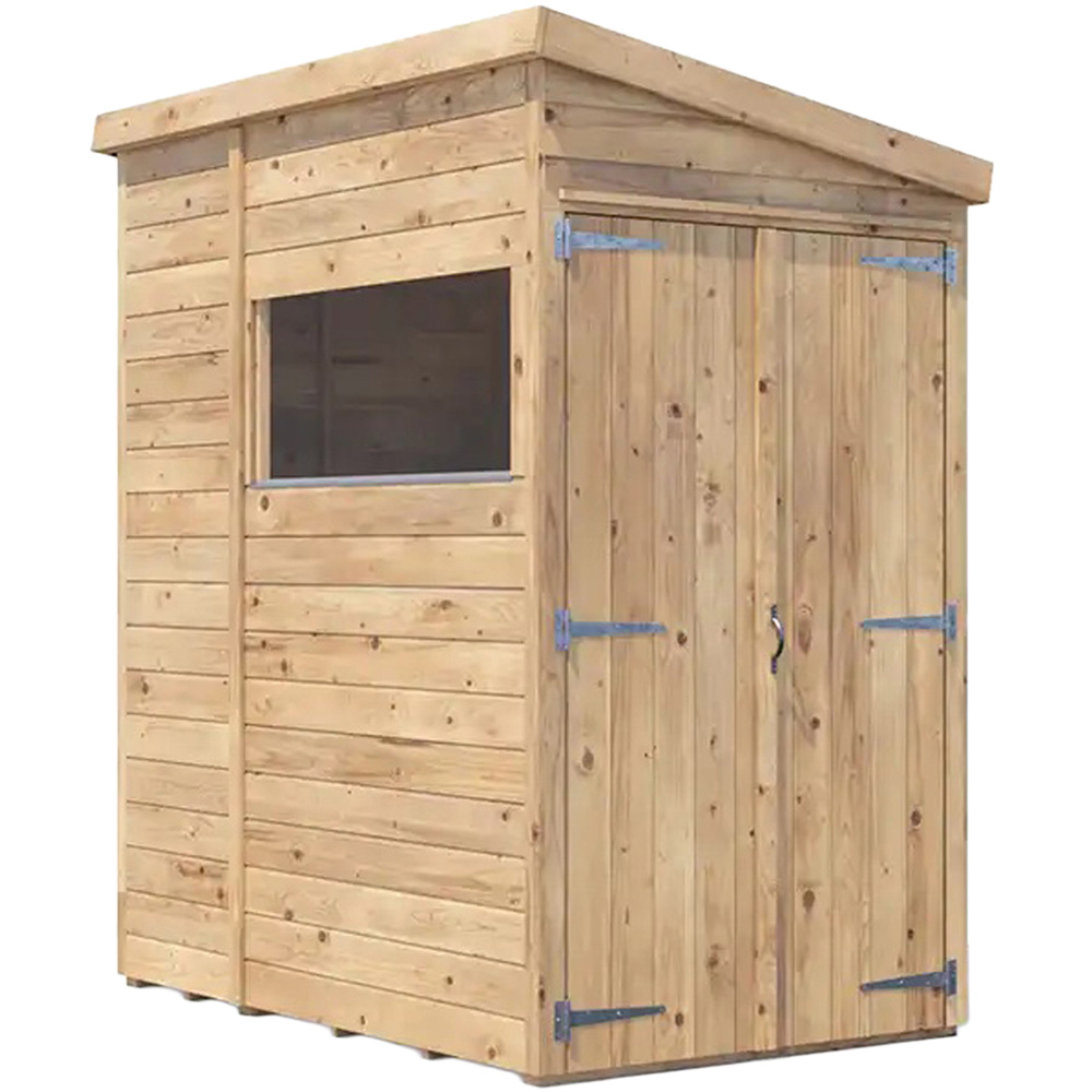 Dunster House Overlord 4 x 6ft Modular Brown Superfelt Apex Garden Shed Image 1
