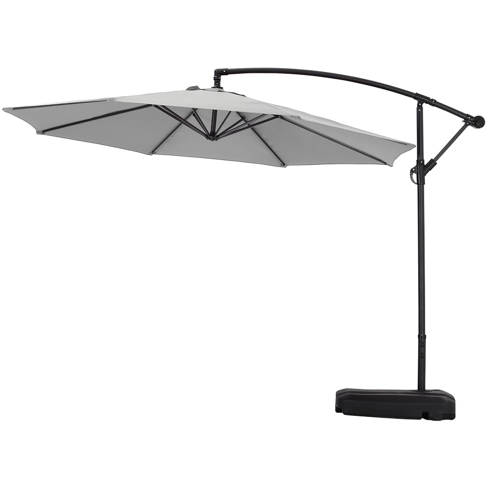 Living and Home Light Grey Cantilever Parasol 3m with 60L Fillable Base Image 1