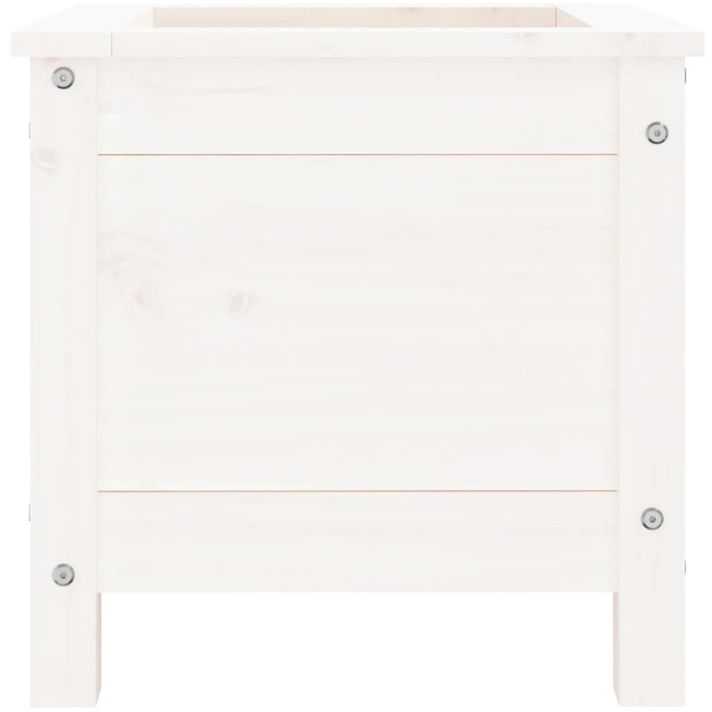 vidaXL White Solid Pine Wood Garden Planter 39 x 40 x 40cm Image 5
