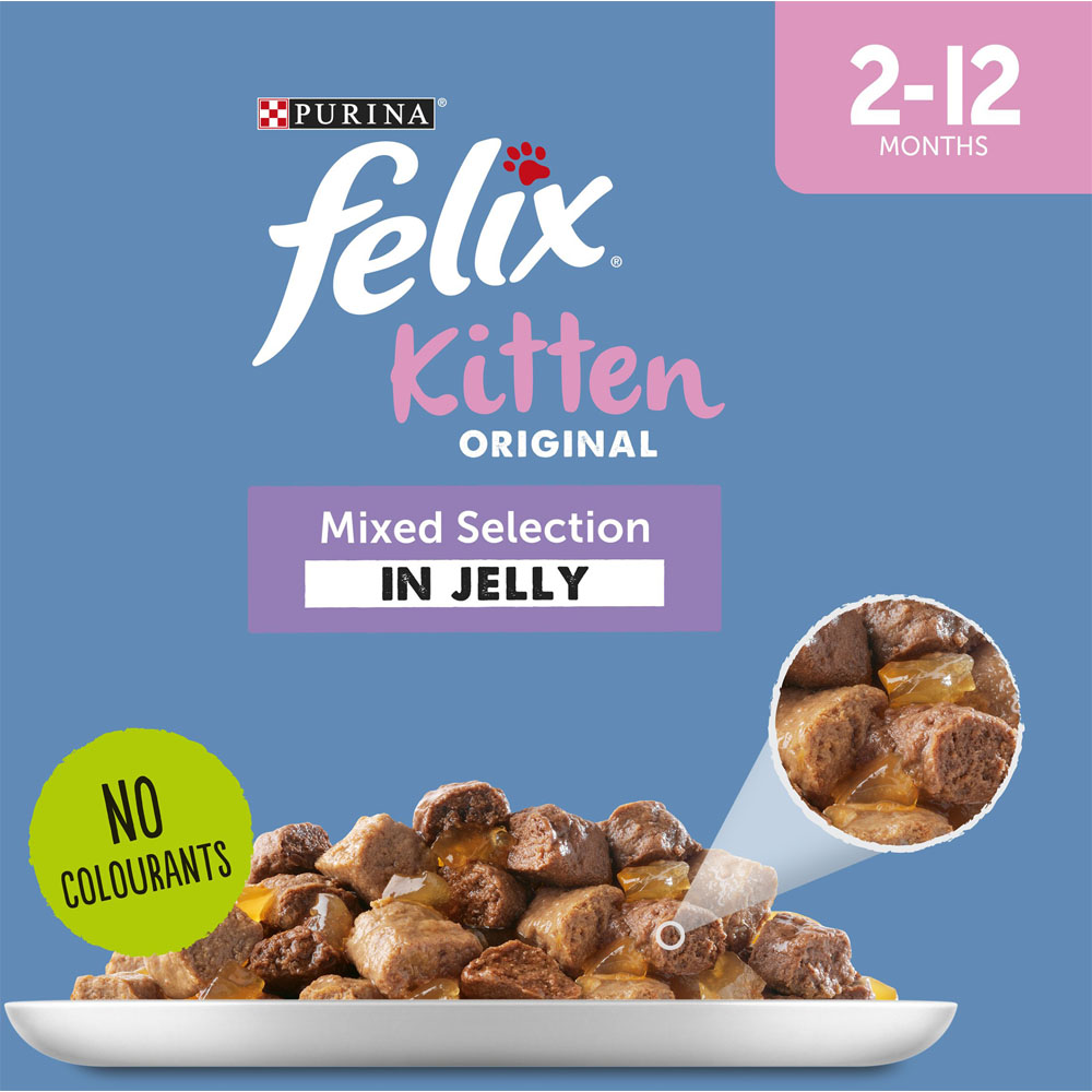 Felix Original Kitten Mixed Selection in Jelly Cat Food 12 x 100g Image 3