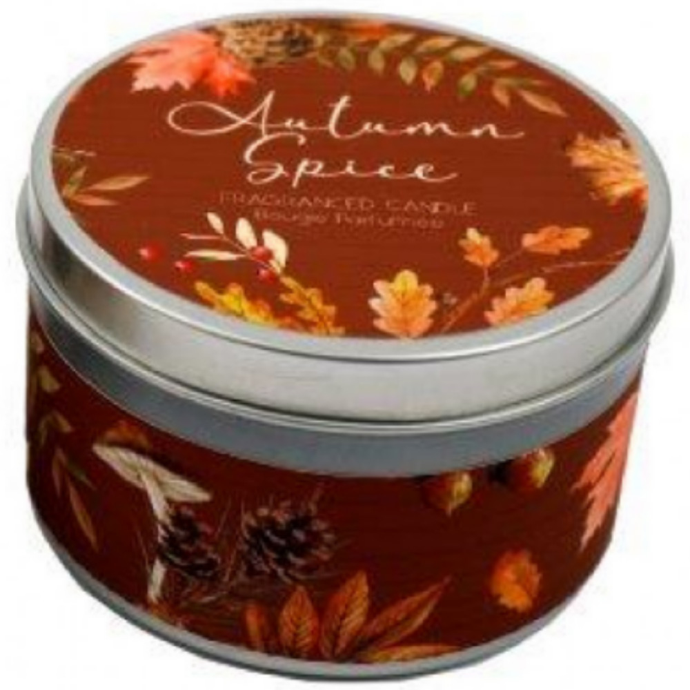 Garden Mile Red Scented Autumn Tin Candle Image 3