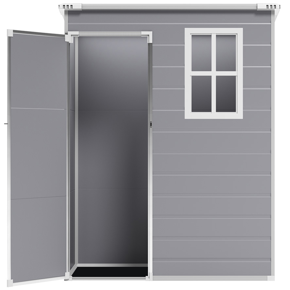 H&O Direct 5 x 3ft Grey Plastic Pent Tool Storage Shed Image 3