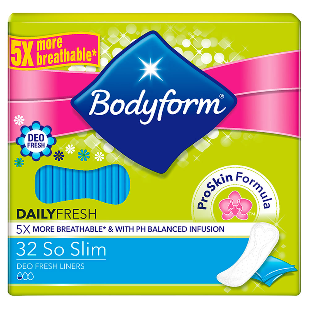 Bodyform Daily Fresh Single Wrapped Pantyliners 32  pack Image