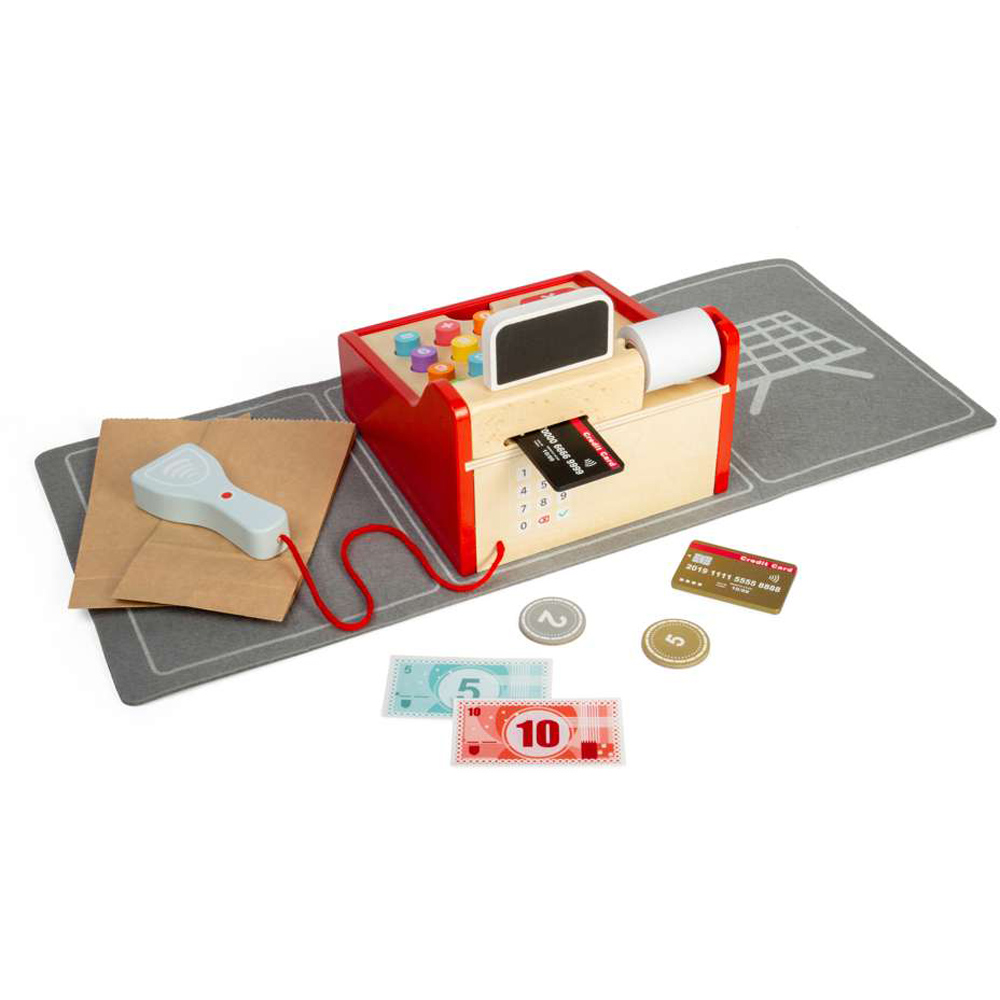 Bigjigs Toys Kids Cash Register Shop Till Themed Playset 44 Piece Image 3