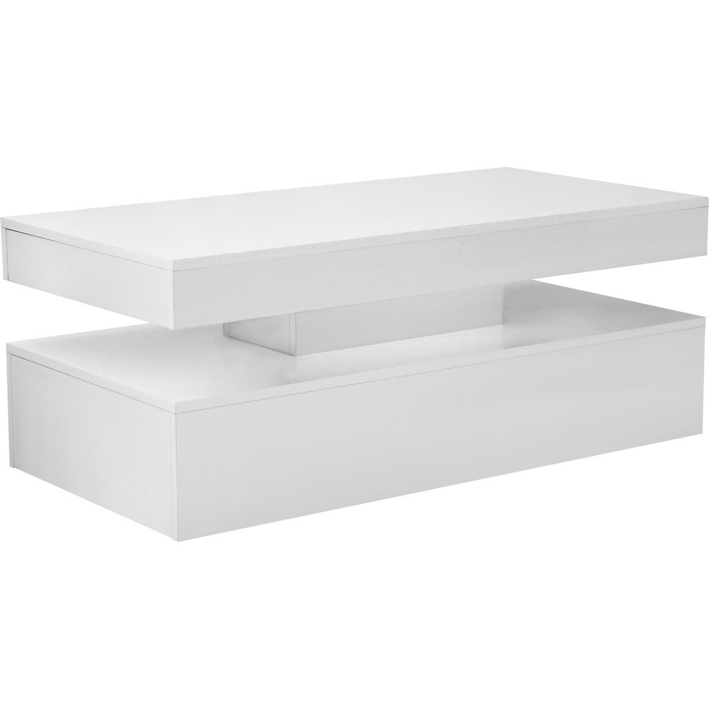 Comfy Living White High Gloss LED Coffee Table Image 2