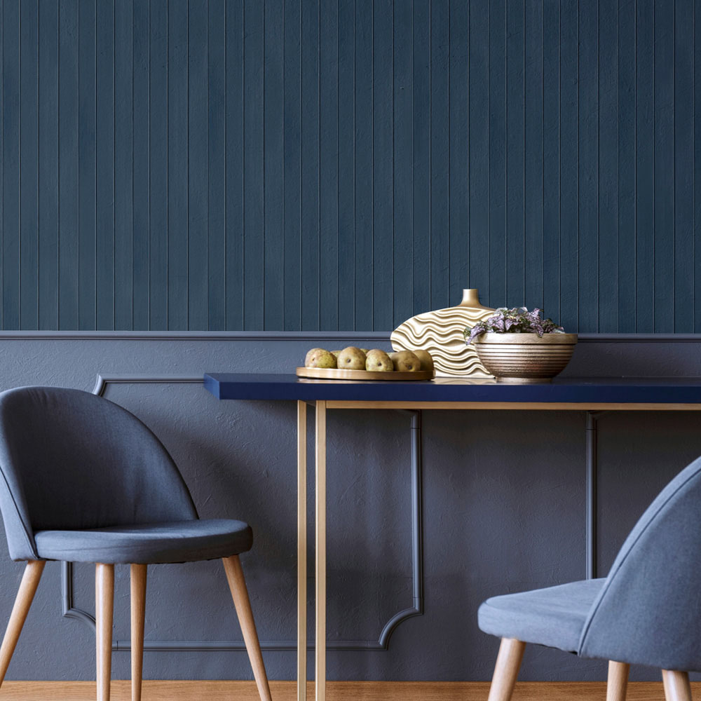 Arthouse Flat Wooden Plank Blue Wallpaper Image 3