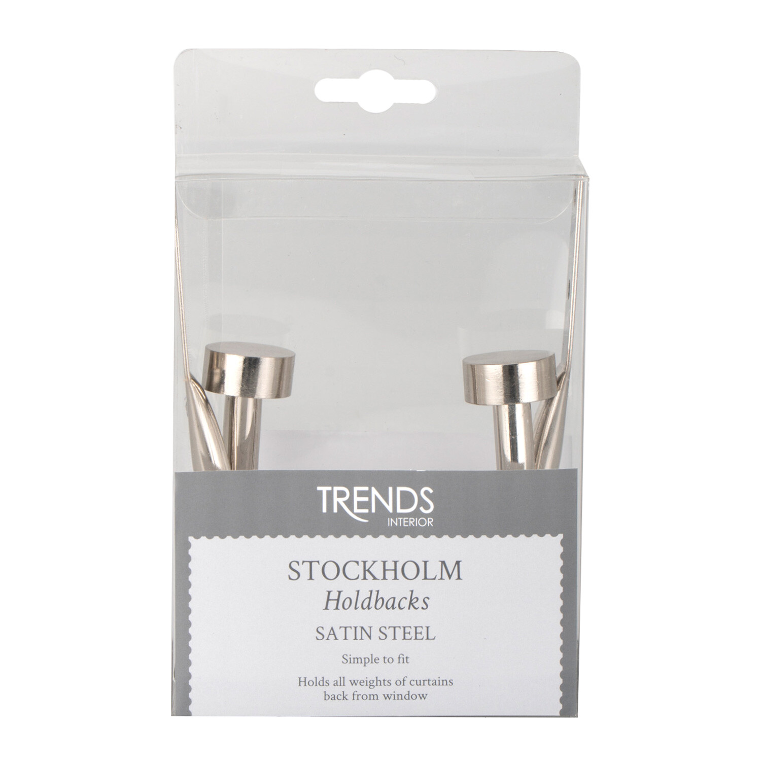 Trends Stockholm Satin Silver Curtain Holdbacks 2 Pack Image