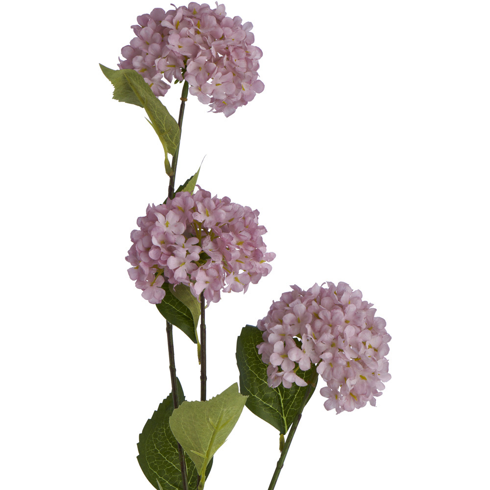 Wilko Pink 3 Head Hydrangea Single Stem Artificial Flower Wilko