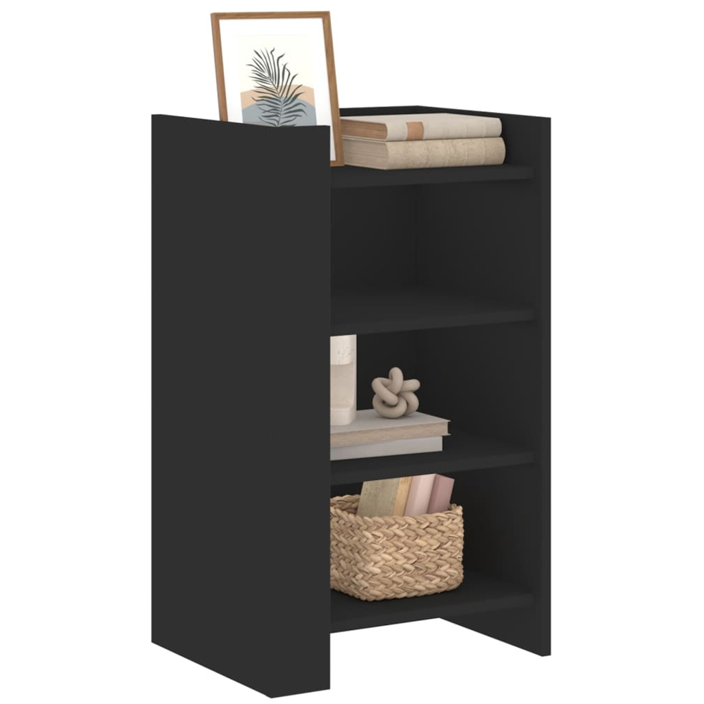 vidaXL 4 Shelf Black Wooden Sideboard Image 3