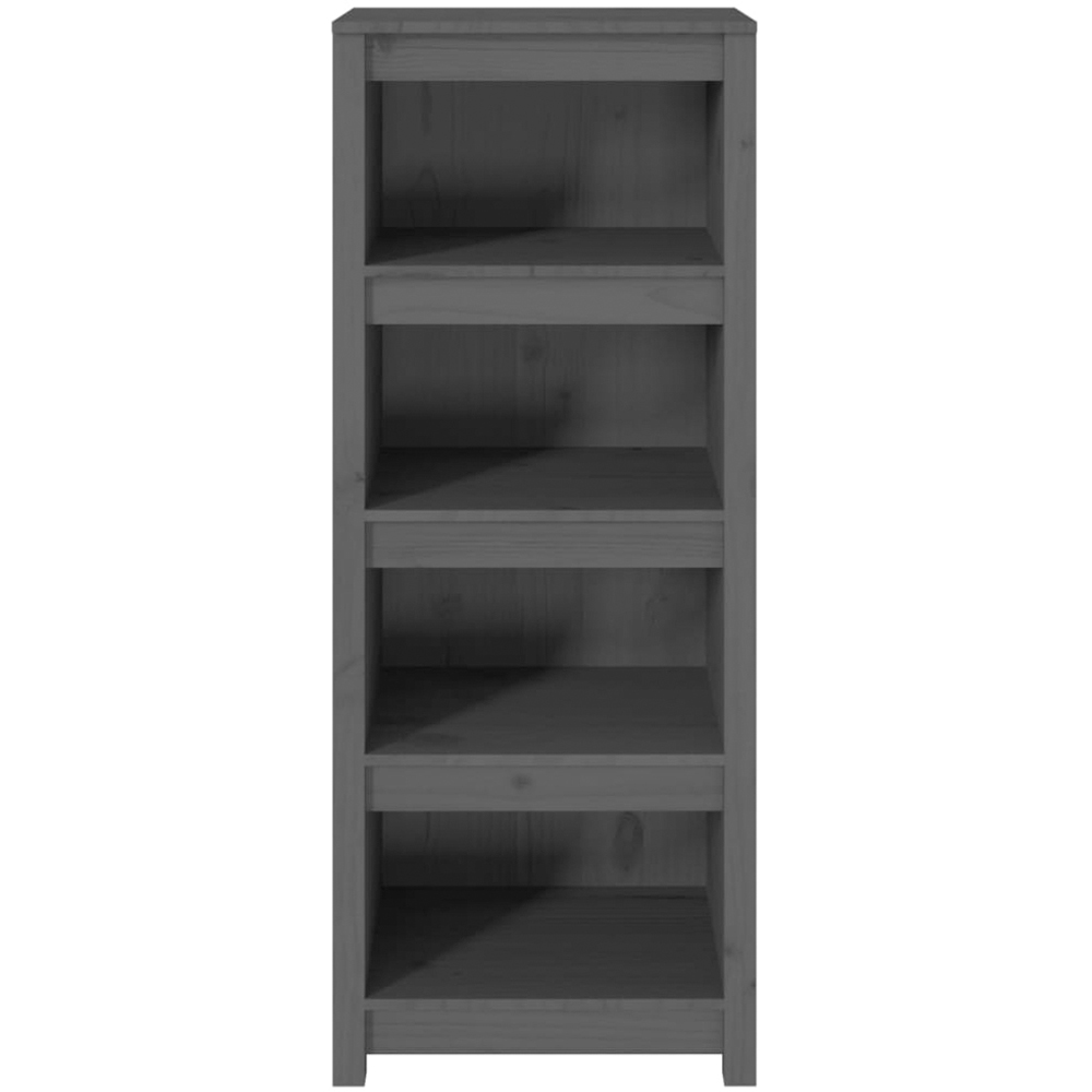 vidaXL 4 Shelf Grey Solid Pine Wood Bookcase Image 3
