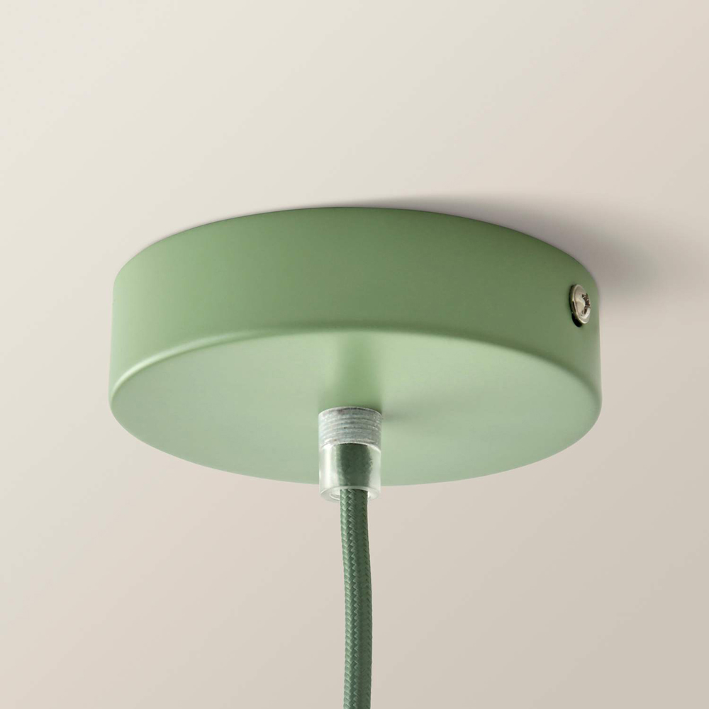 ValueLights Taffy Green Stripe Glass Pendant Ceiling Light and Bulb Image 4