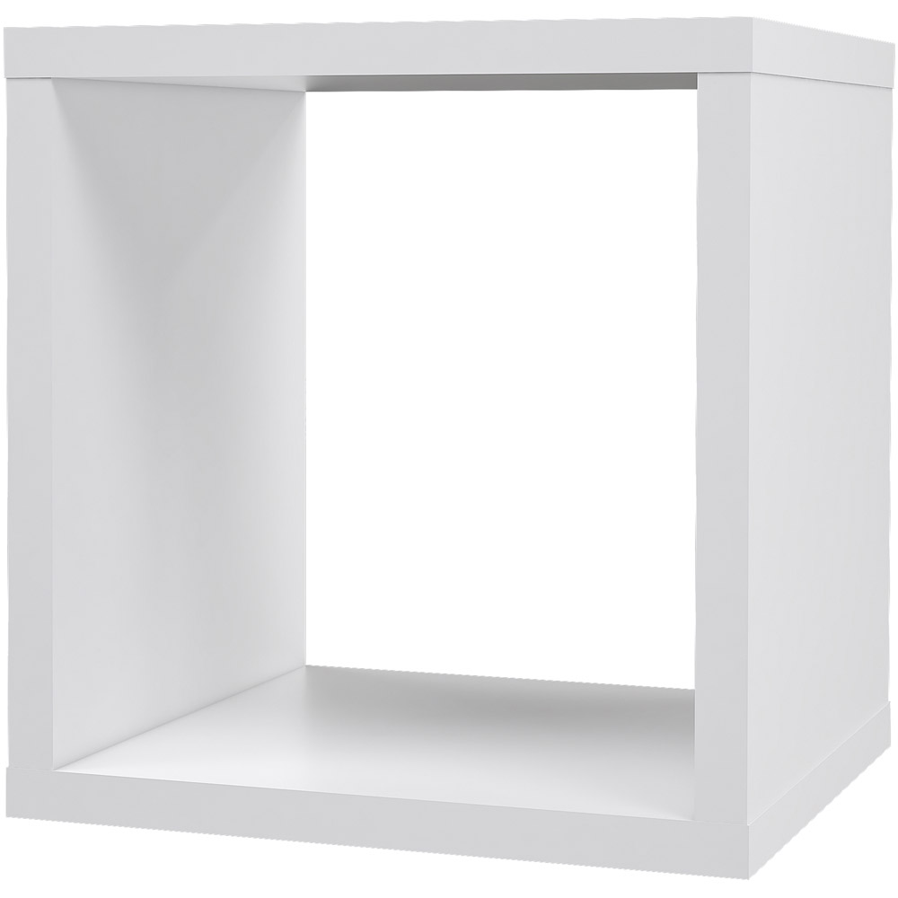 Florence Mauro Single Shelf White High Gloss Bookshelf Image 3