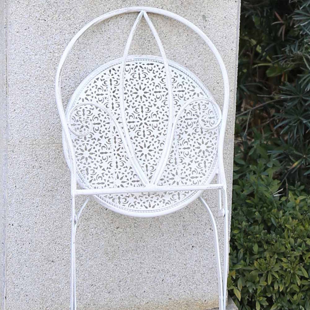 GlamHaus Marseille 2 Seater Bistro Set Antique White Image 3