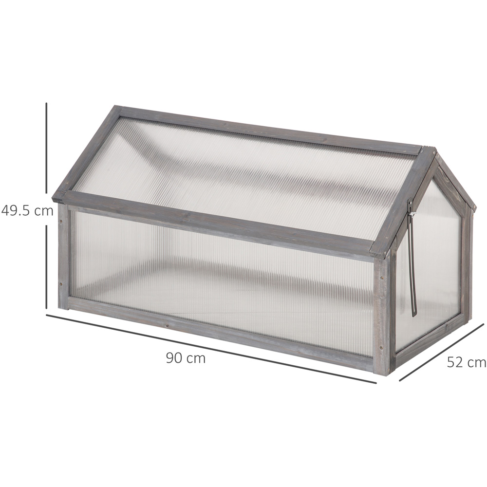 Outsunny Grey Wooden Polycarbonate 2.9 x 1.7ft Mini Greenhouse Image 8