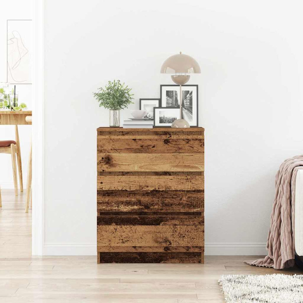 vidaXL 3 Drawer Old Wood Small Sideboard Image 3