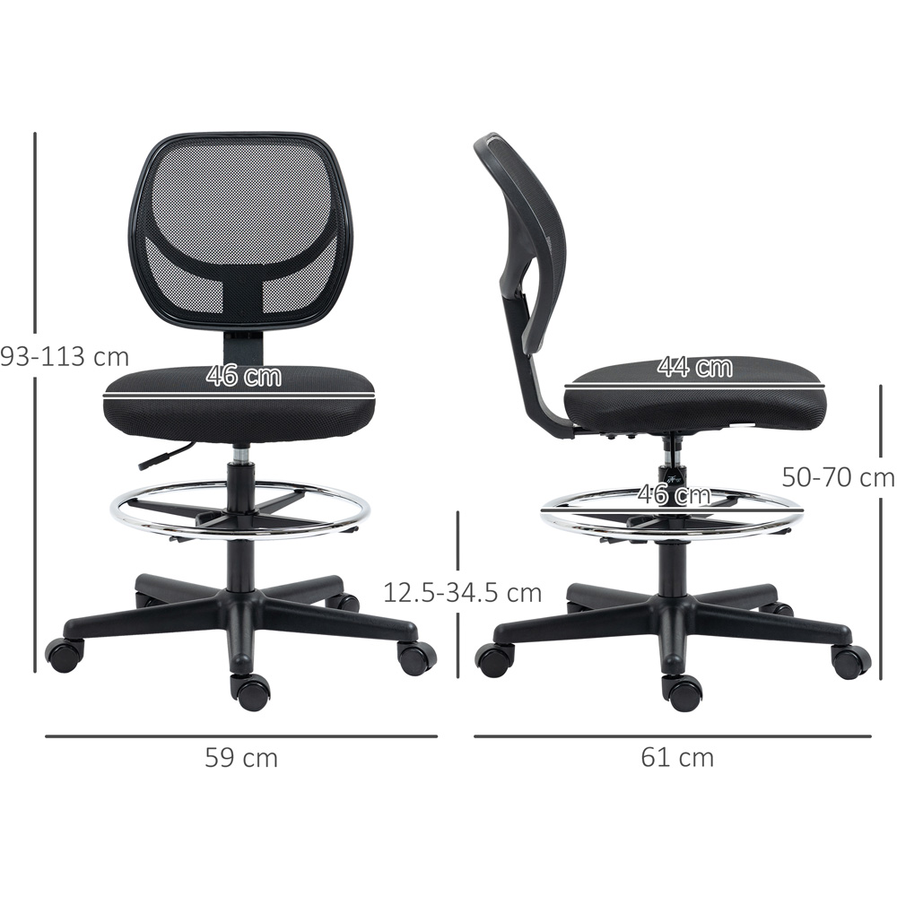 Portland Black Mesh Swivel Standing Desk Office Chair Image 8