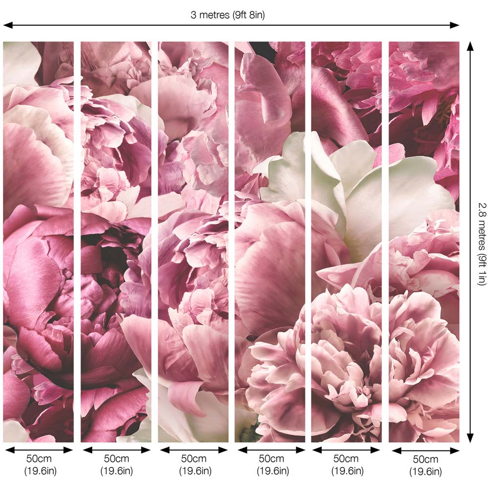 Arthouse Peonies Pink Wall Mural Image 5