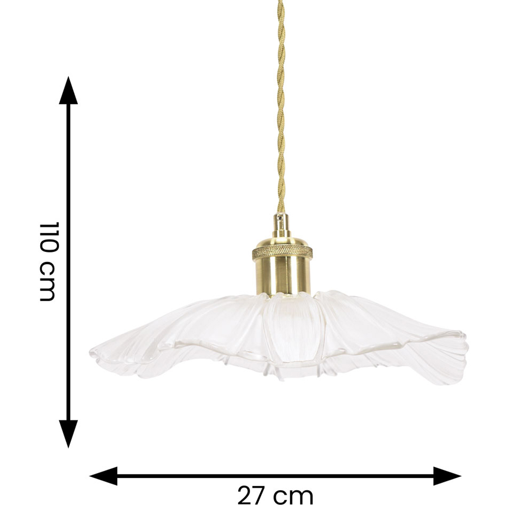 ValueLights Cassia Gold Clear Glass Flower LED Pendant Light Image 6