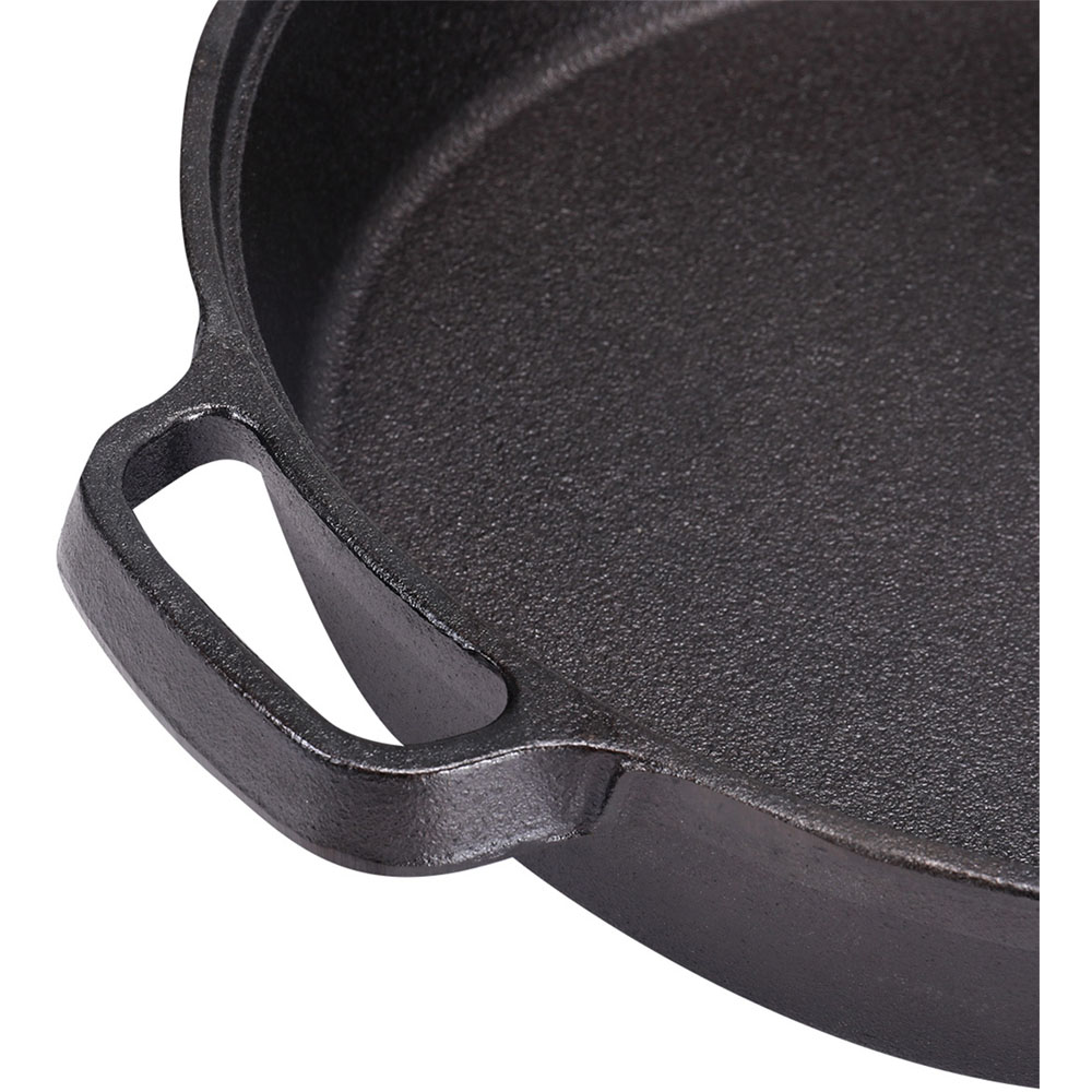 Living and Home Cast Iron Skillet with Double Handles Image 4