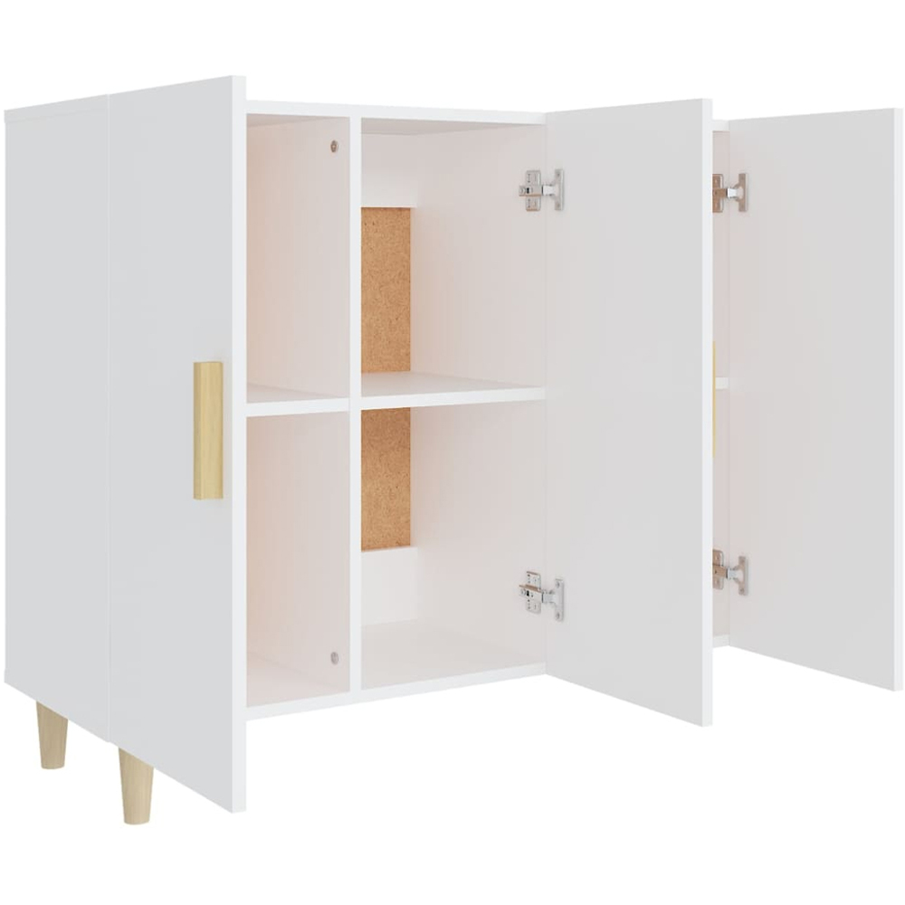 vidaXL 3 Door White Sideboard Image 4
