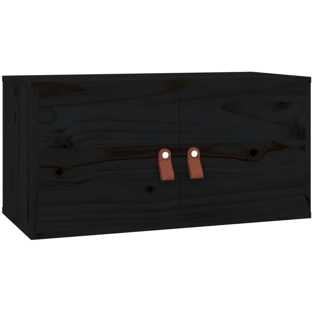 vidaXL Single Door Grey Solid Pine Wood Wall Cabinet Set of 2 Image 3