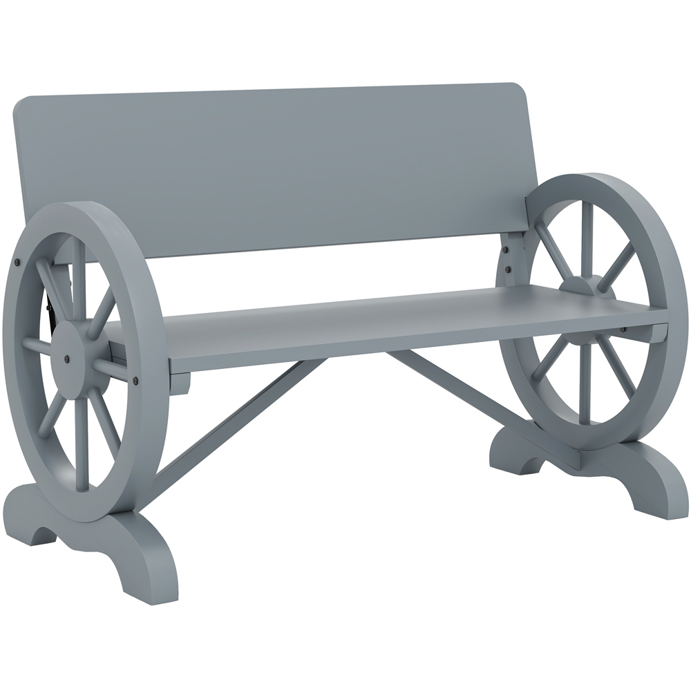 Outsunny 2 Seater Grey Outdoor Garden Bench Image 2