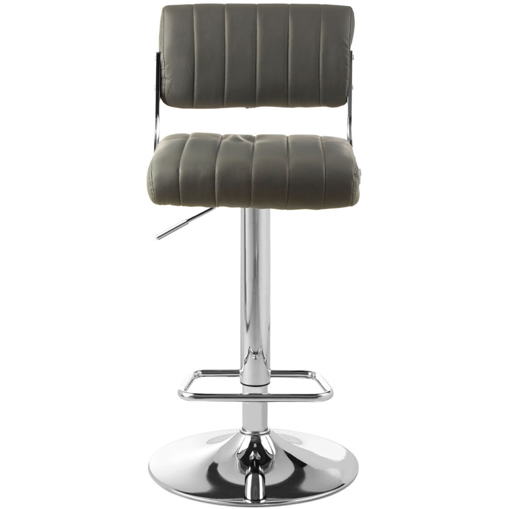 Premier Housewares Stockholm Grey Channel Design Seat Bar Stool Image 2
