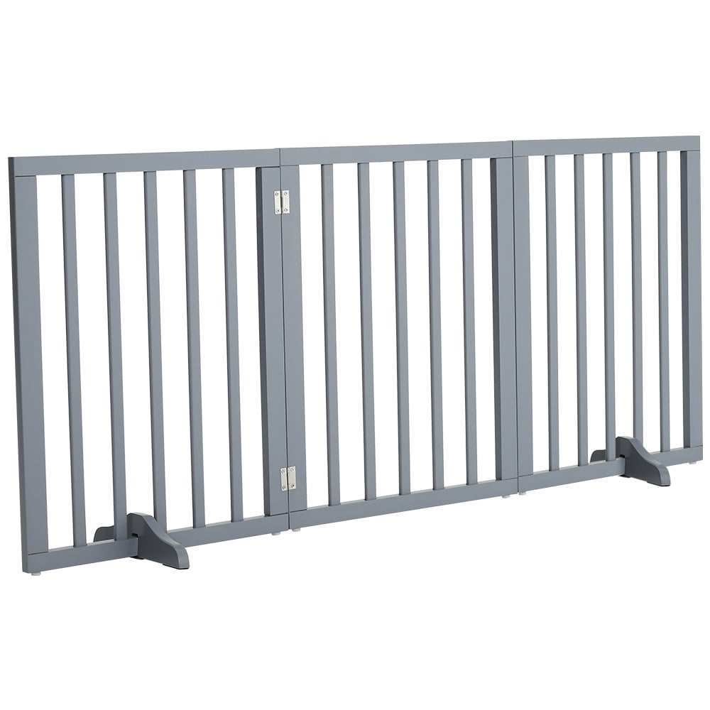 Living and Home 3 Panel Wooden Foldable Freestanding 2ft Pet Gate Image 4