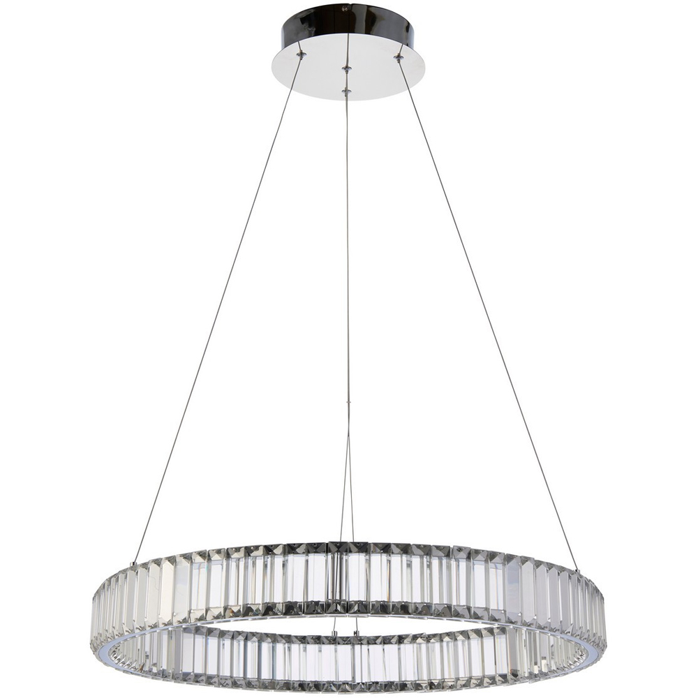 Merano Foggia Chrome Plate Crystal Pendant Ceiling Lamp Image 1