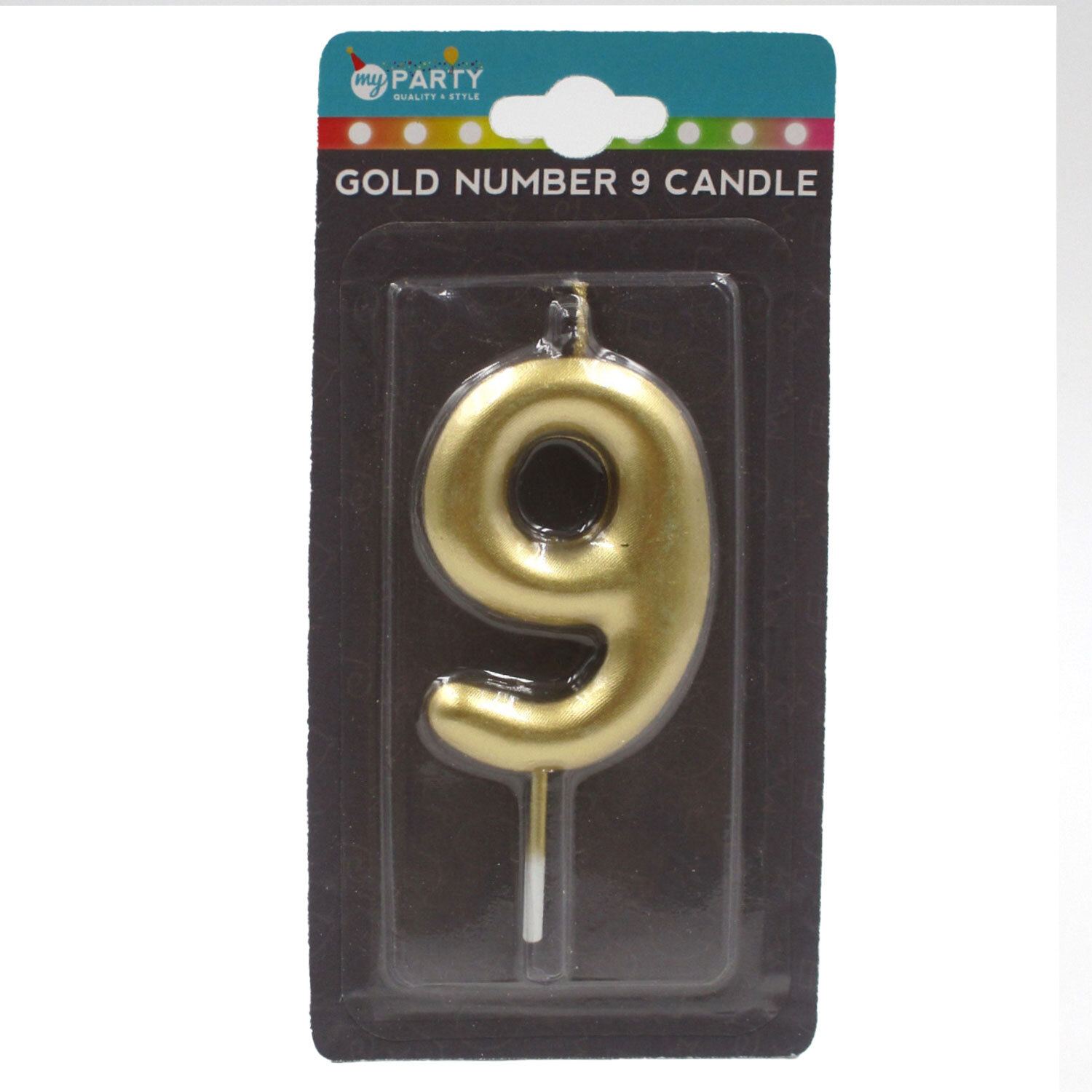 Gold Number Candle - 9 Image