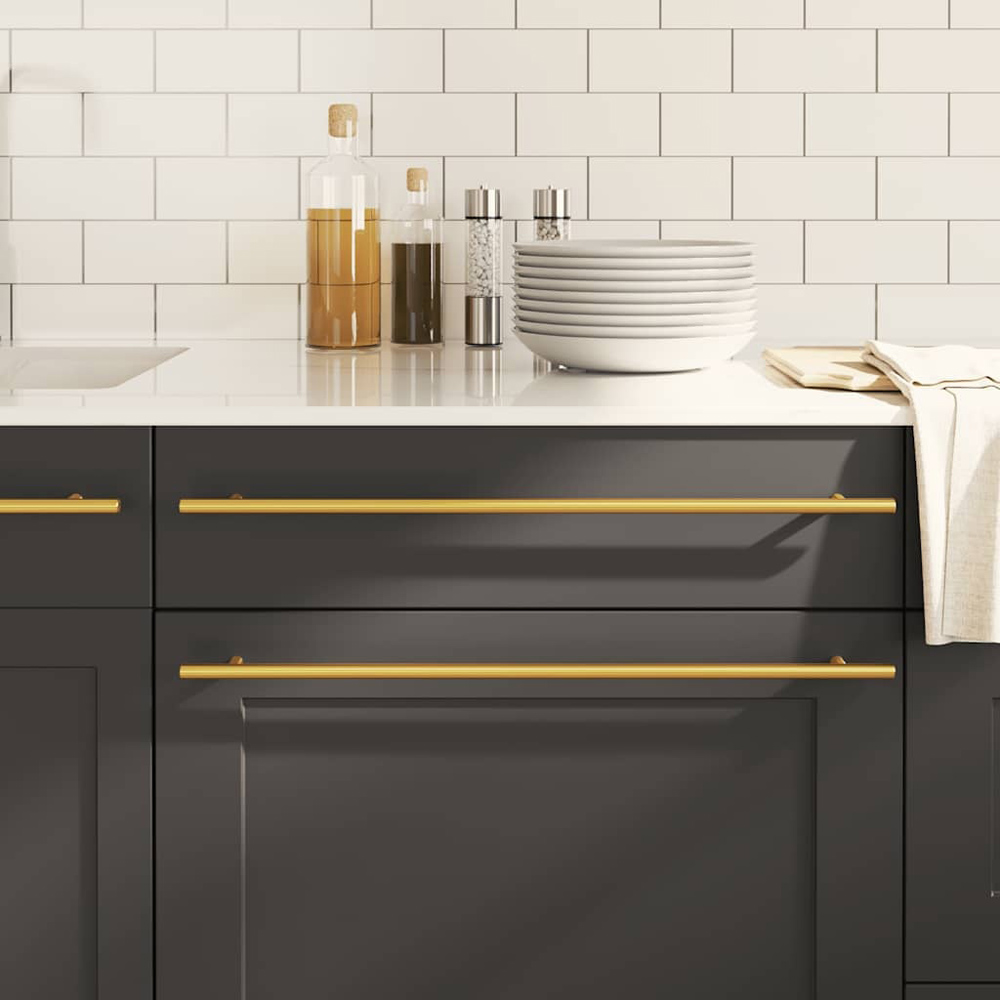 Wallplus Gold Stainless Steel Medium T-Shaped Cabinet Handle 56cm 5 Pack Image 8