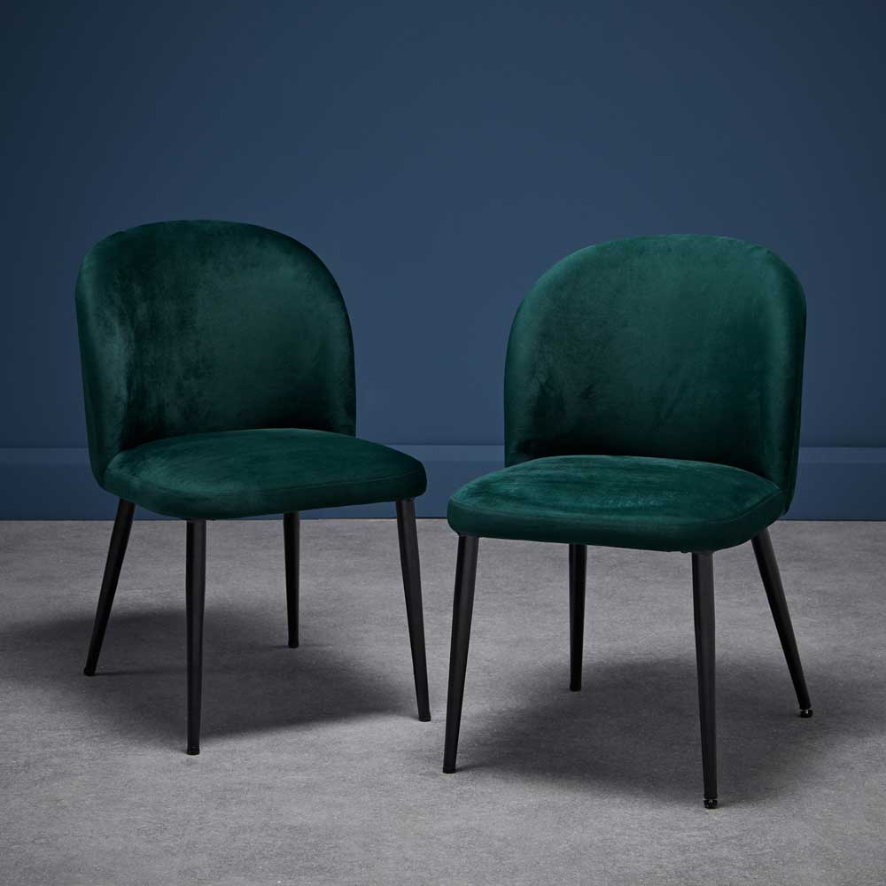 Zara Set of 2 Green Dining Chair Image 5