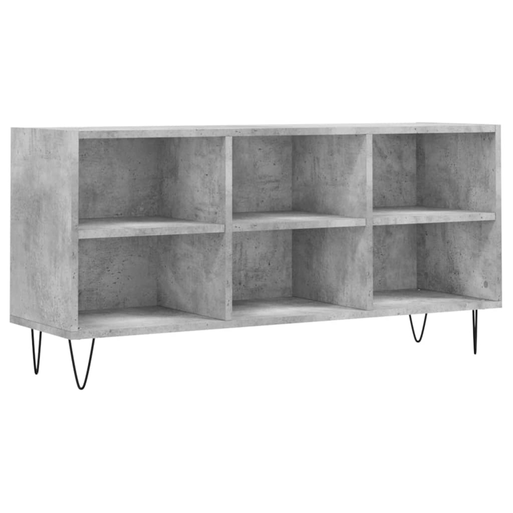 vidaXL 6 Shelf Concrete Grey TV Cabinet Image 2