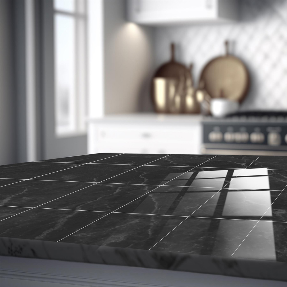 Walplus Dark Grey Marble Stone Tile Sticker 12 Pack Image 3