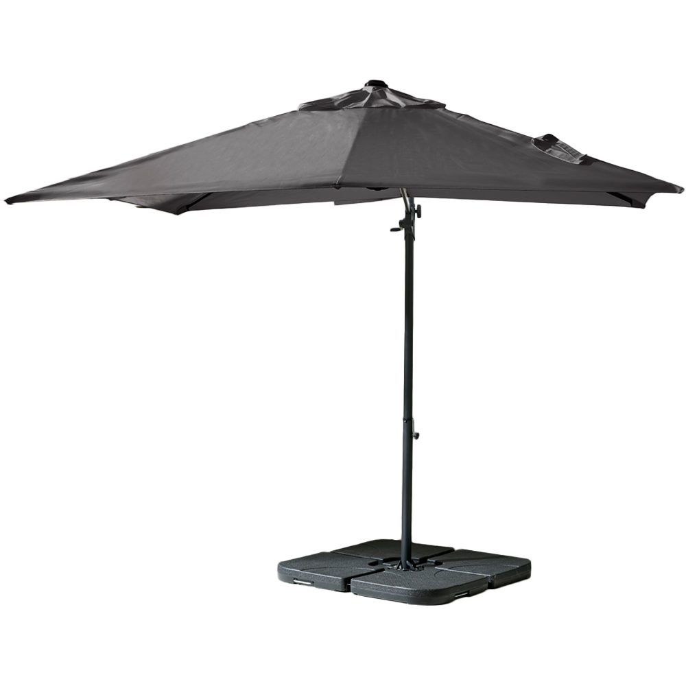 Furniturebox Gretna Grey Square Outdoor Cantilever Parasol and Base Image 1